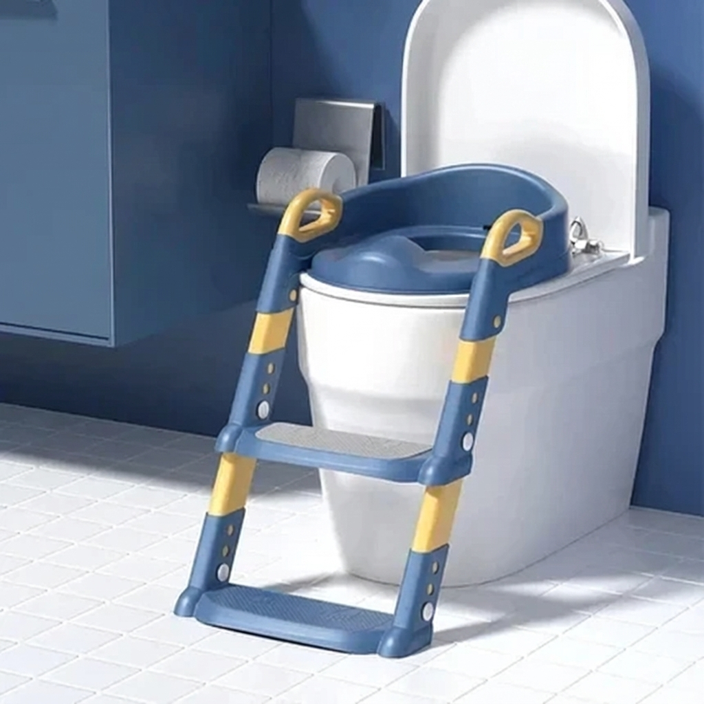 Foldable Potty Training Ladder for Kids – Non-Slip Toddler Toilet Seat with Steps