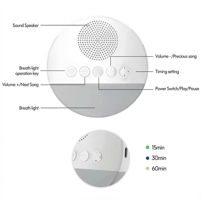 Soothing Baby Sleep Sound Machine with Night Light – Gentle Sounds for Nursery & Toddler Rooms