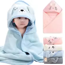 Soft Quick-Dry Baby Hooded Towel – Cozy Animal Design for Bath Time